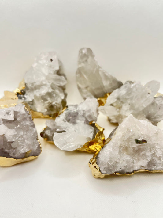 Quartz Cluster Gold Gilded