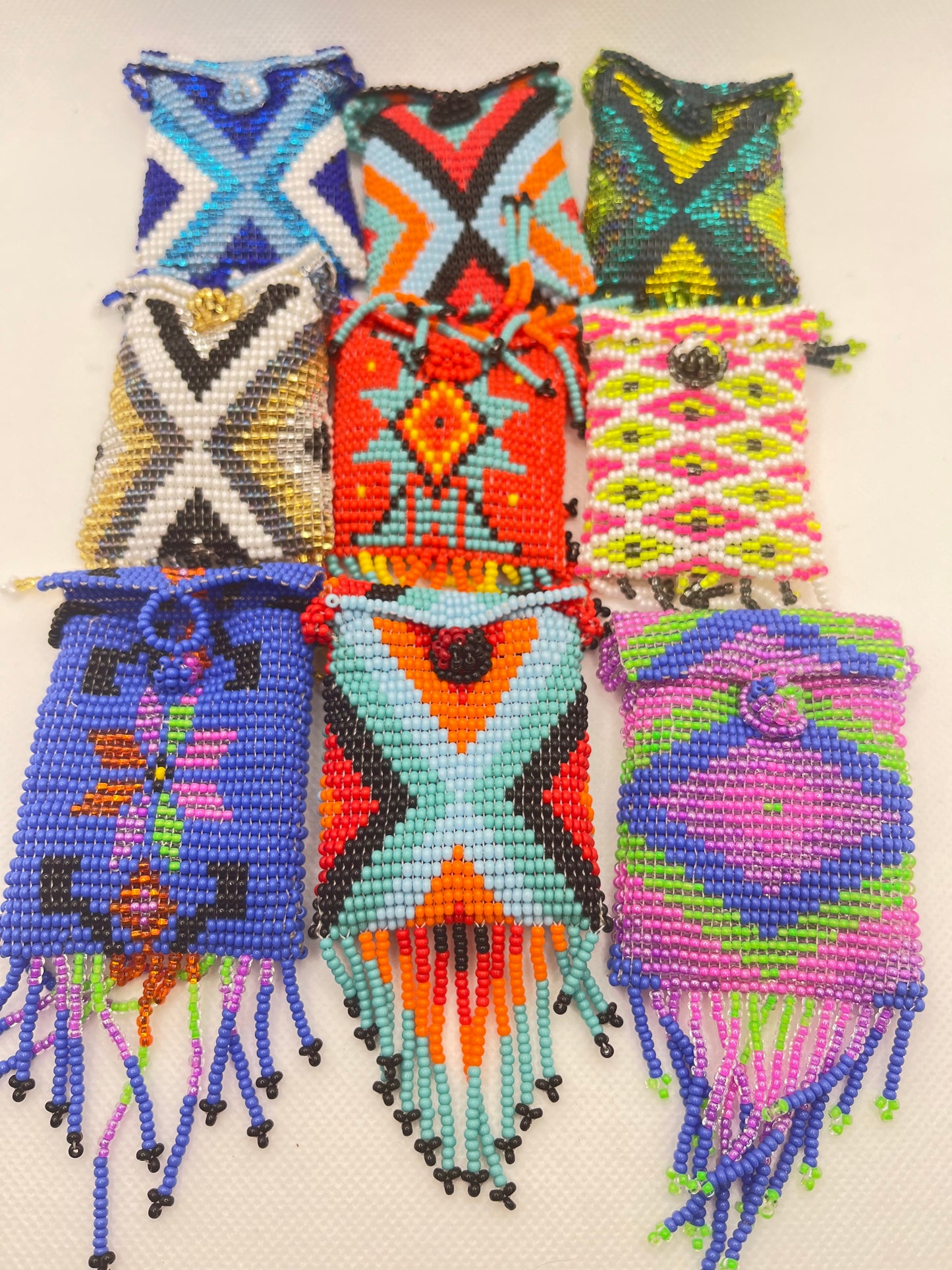 Medicine Pouch Beaded Square