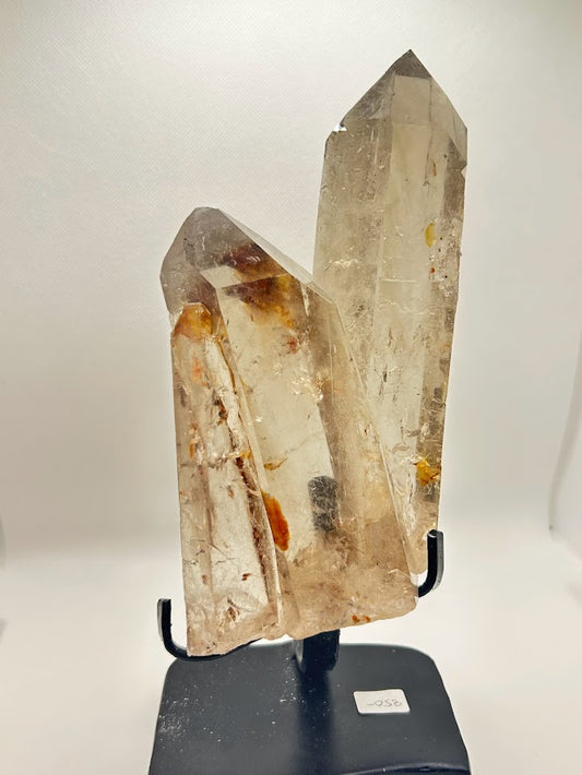 2 Quartz Crystal Points Tower in Stand