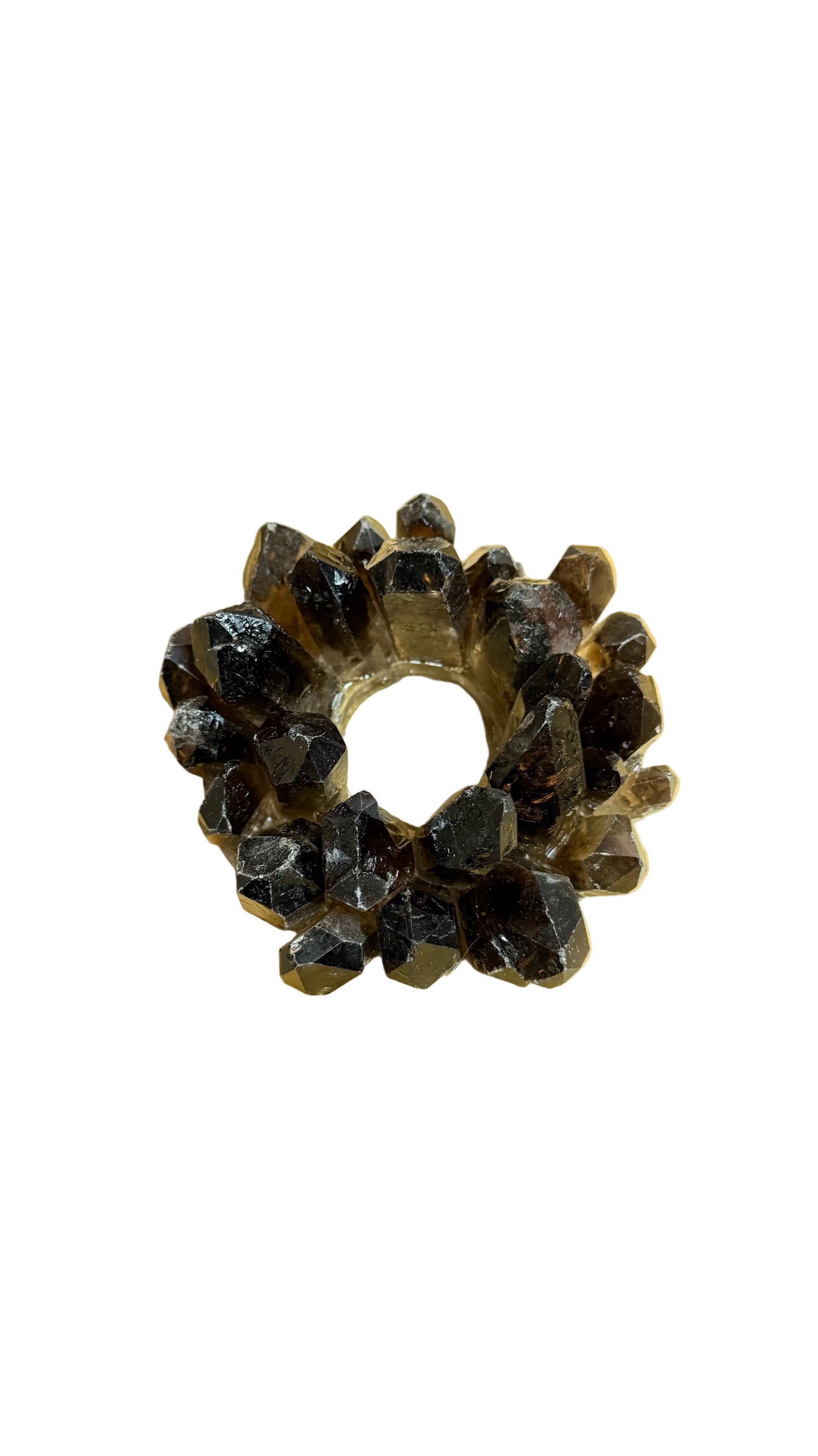 Raw Quartz Point Candle Holder Tea Light