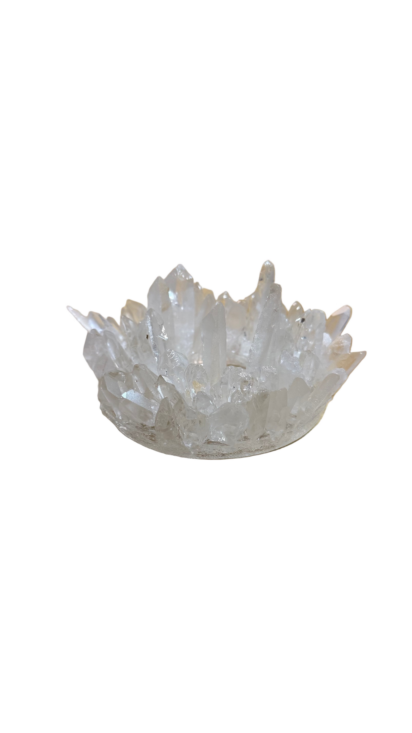 Raw Quartz Point Candle Holder Tea Light