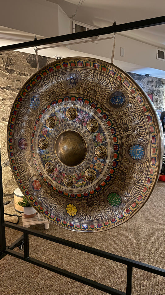 Dimpled Gong 3.25' Atma Buti with Stand and Mallet