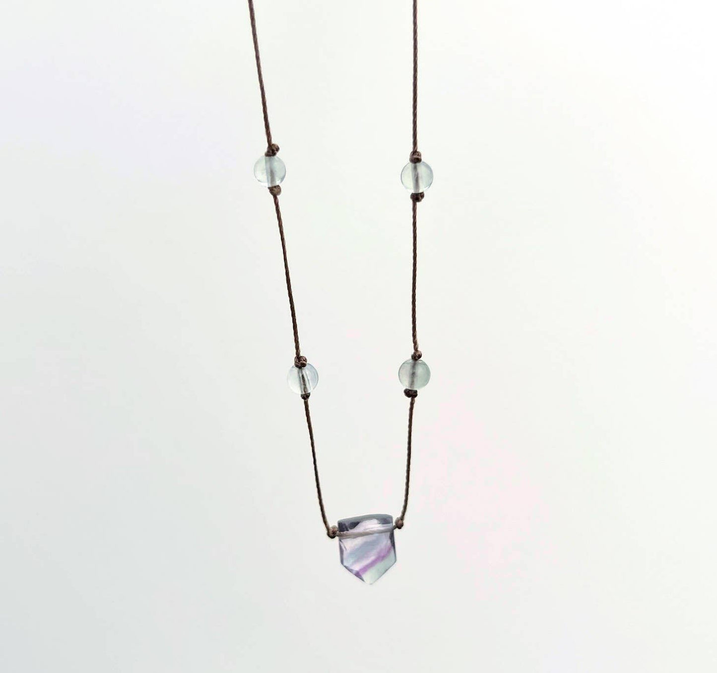 Fluorite Shield Cord Necklace : 16, 18 or 20"