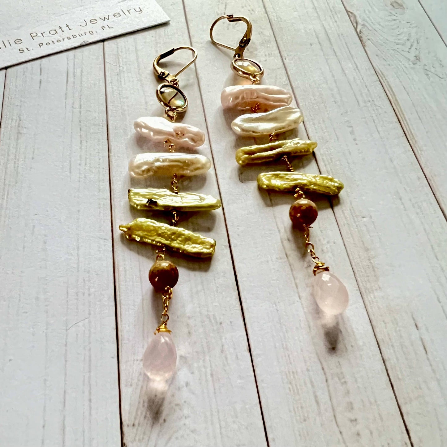 Club Lounge pearl dangle earrings