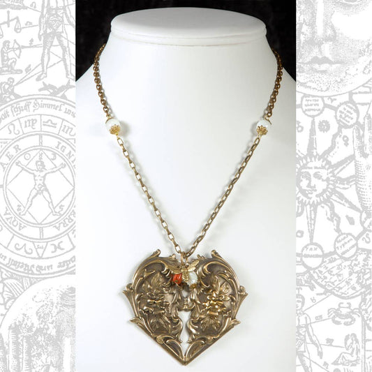 Vintage Brass Necklace - Forever Loved Heart