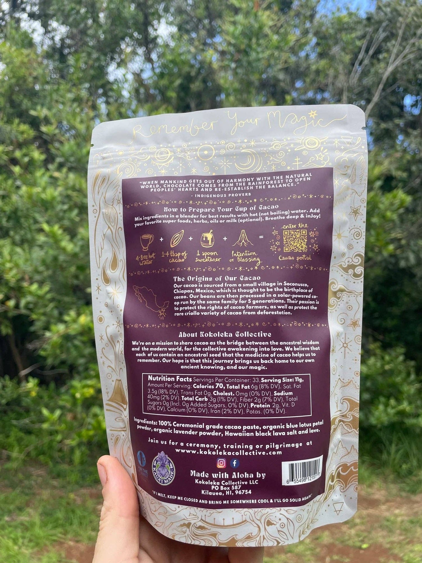 Flores  - Blue Lotus Ceremonial Cacao Elixir: 333g