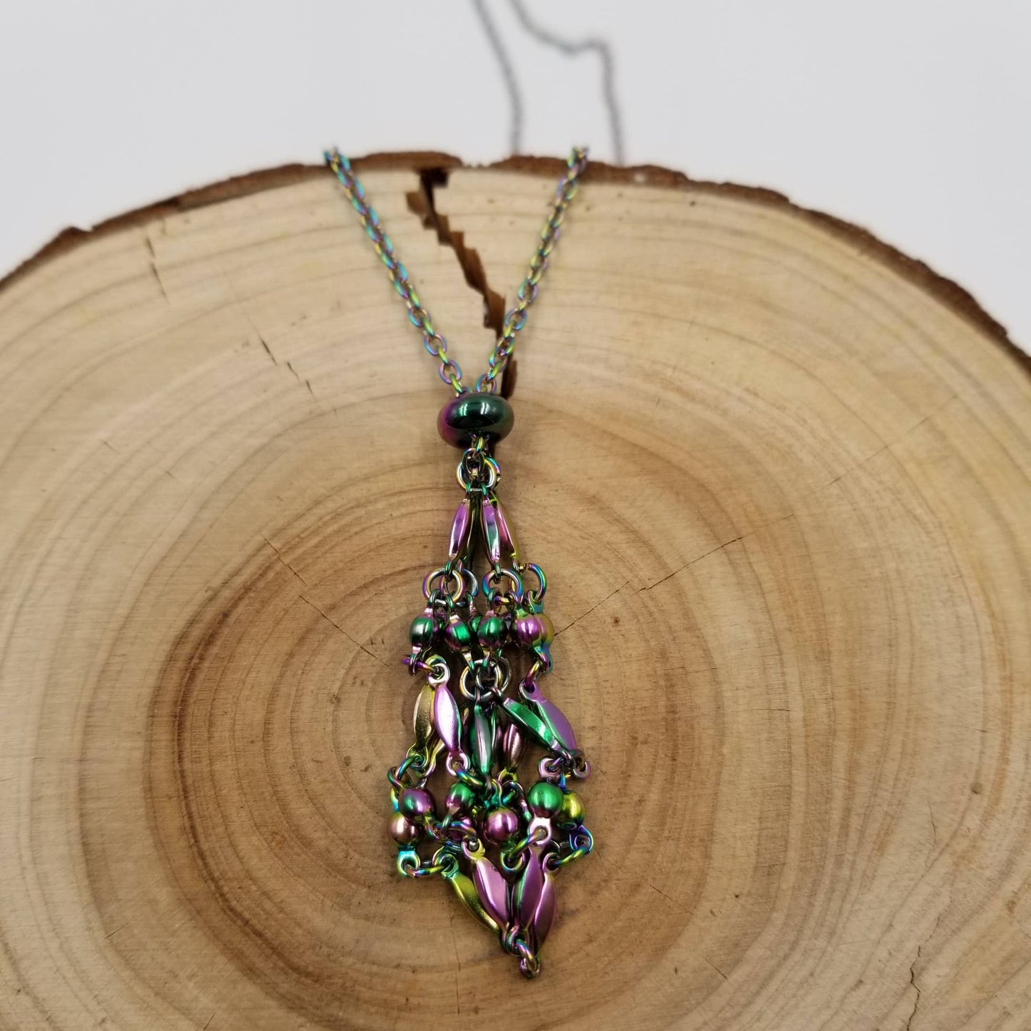 Interchangeable Macramé Cage Adjustable Necklaces Multicoloured