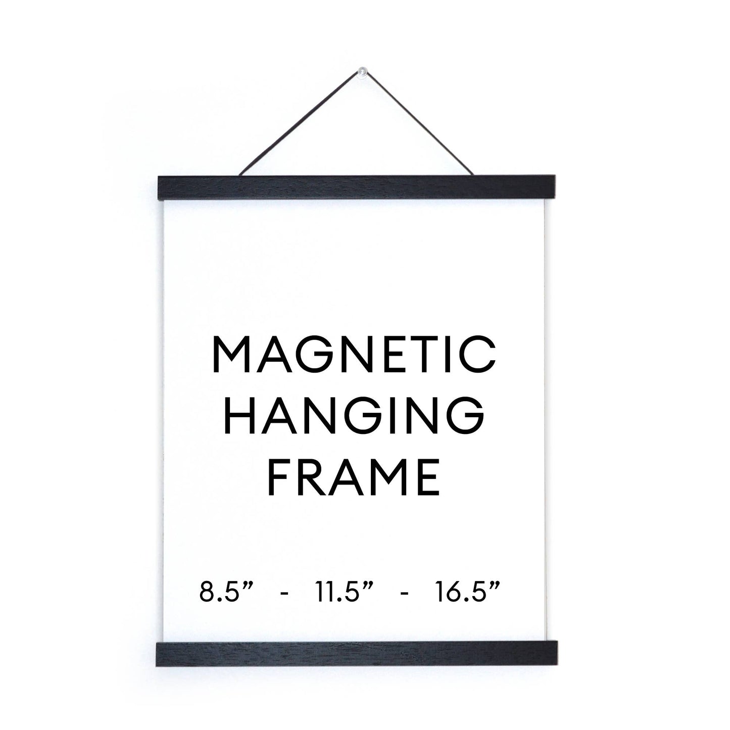 Magnetic Wood Hanging Poster Frame: WALNUT / 8.5"