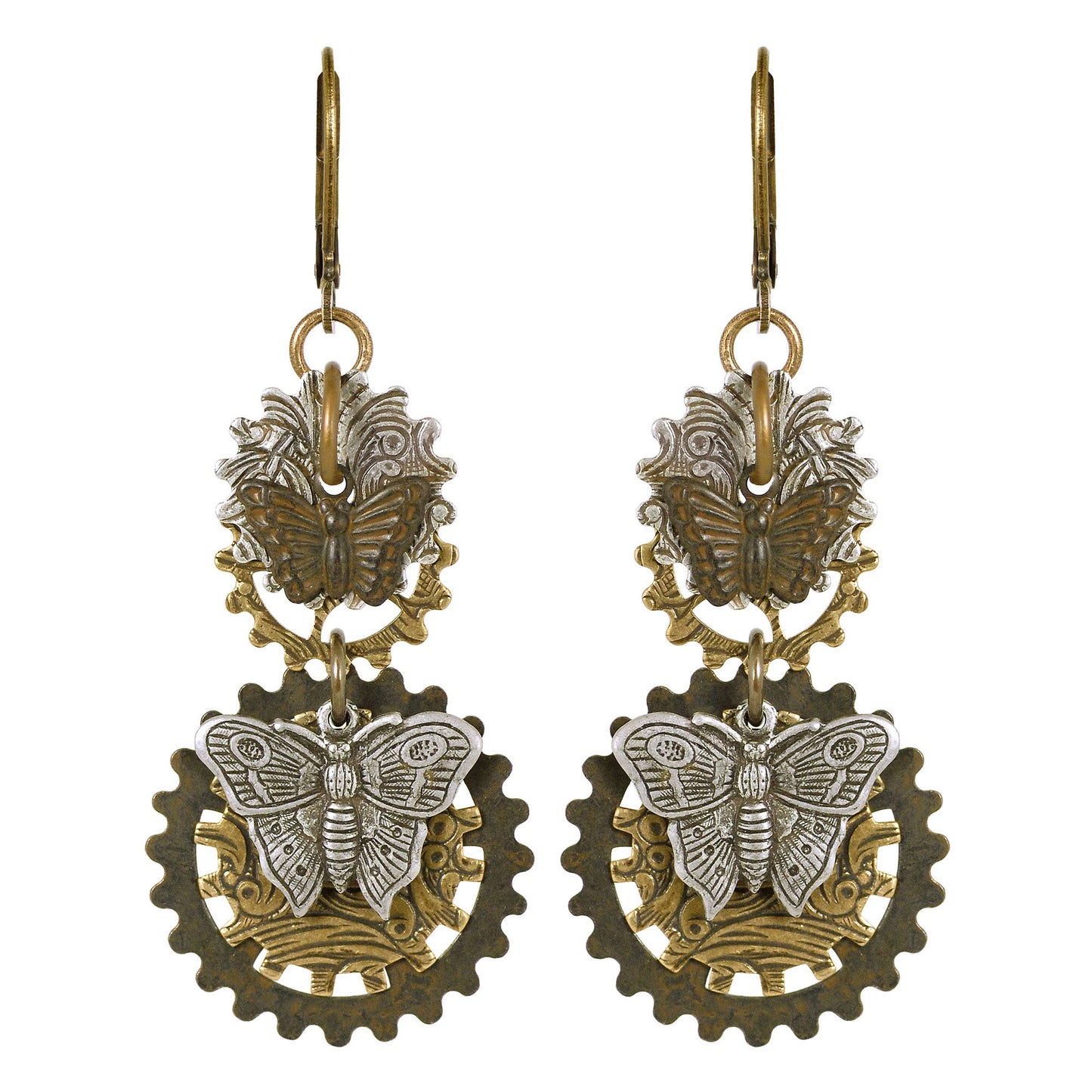 Steampunk: Butterfly Tapestry Steampunk Earrings
