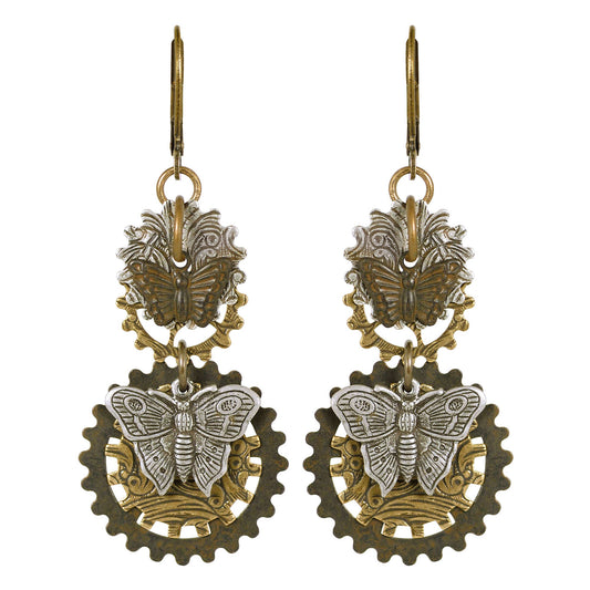Steampunk: Butterfly Tapestry Steampunk Earrings