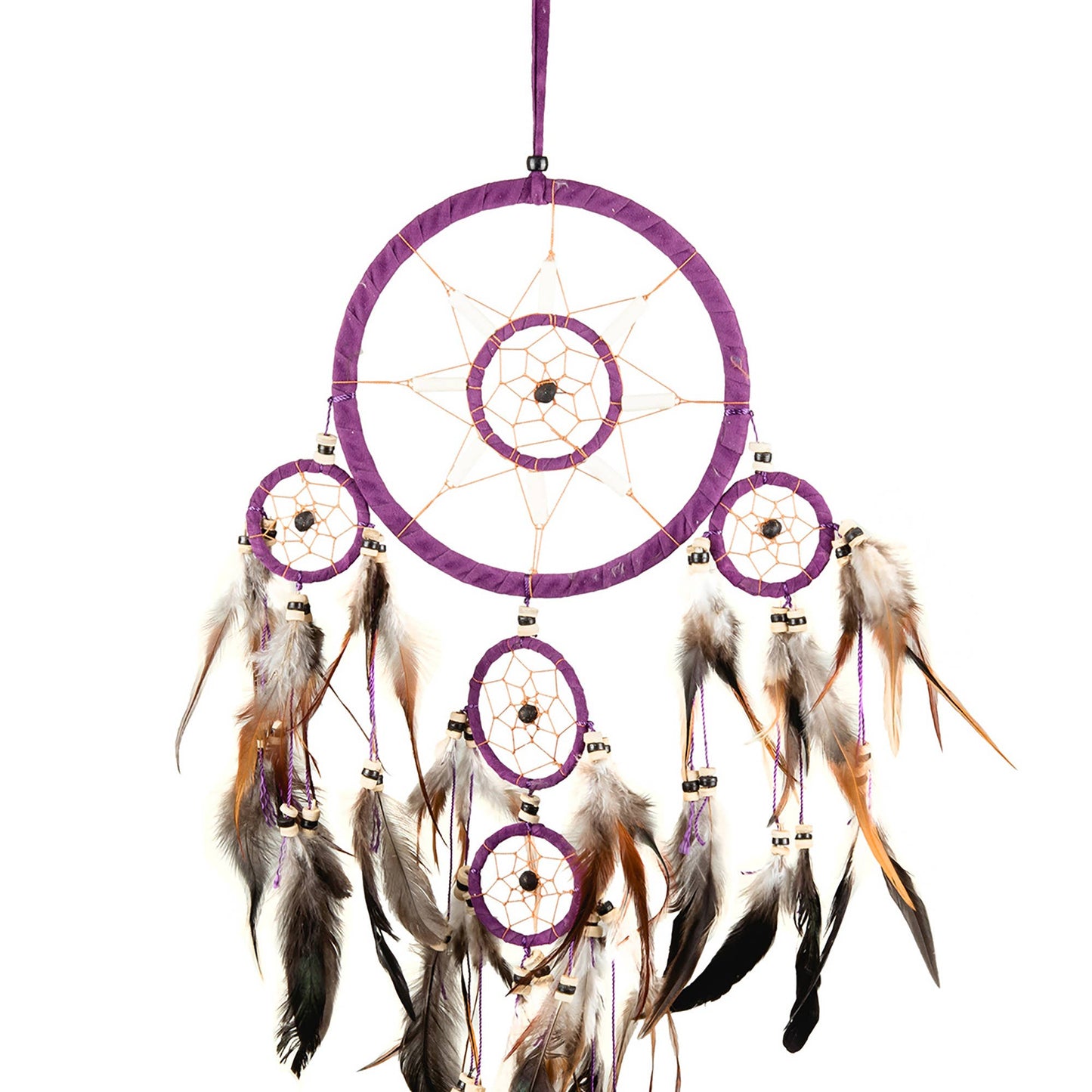 Purple Dream Catcher With Feathers, Native American Style