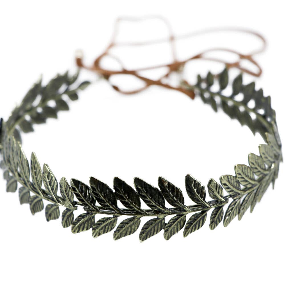 Etched Leaf Crown Fashion Headband for Women