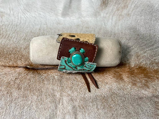 Tooled leather Bracelet: Stone