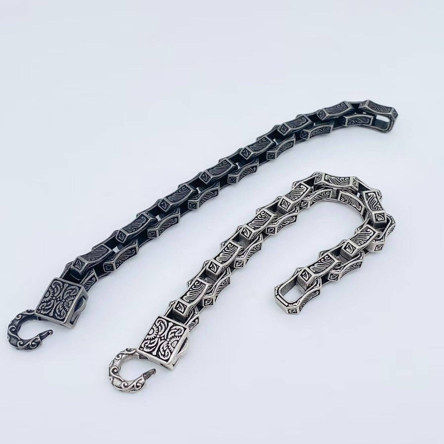 Retro Engraved Pattern Stainless Steel Bracelet -205mm / 8.07 in