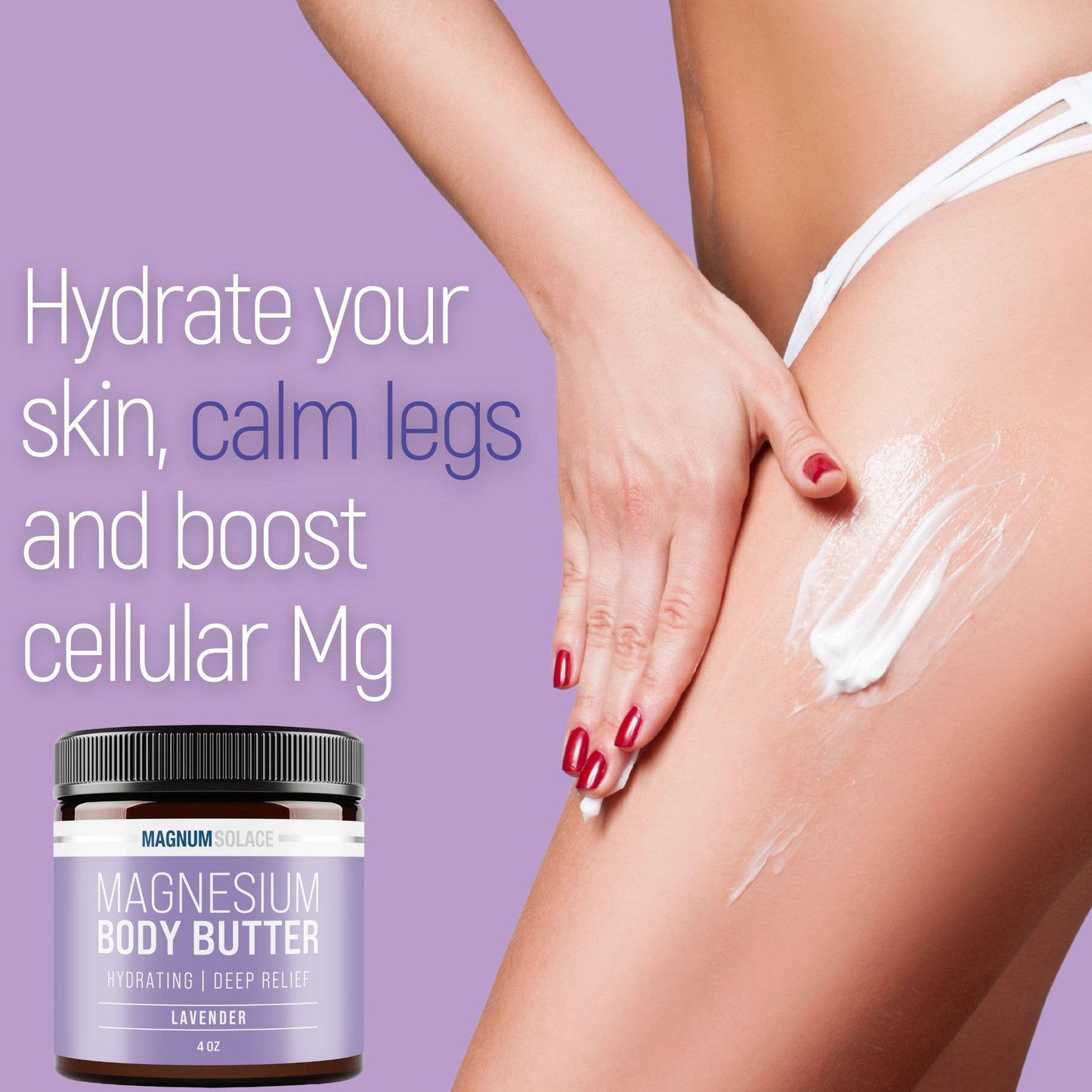 Magnesium Body Butter for Better Sleep - Lavender, 4 oz