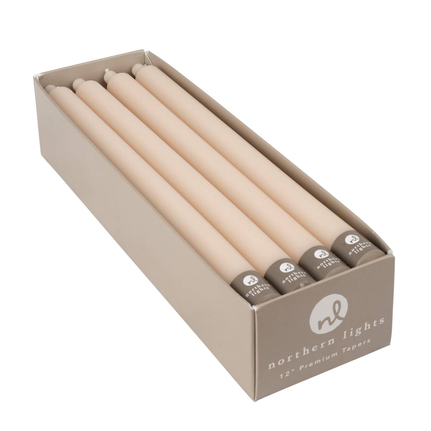 12" Taper Candles - 12pc Box: Pure White