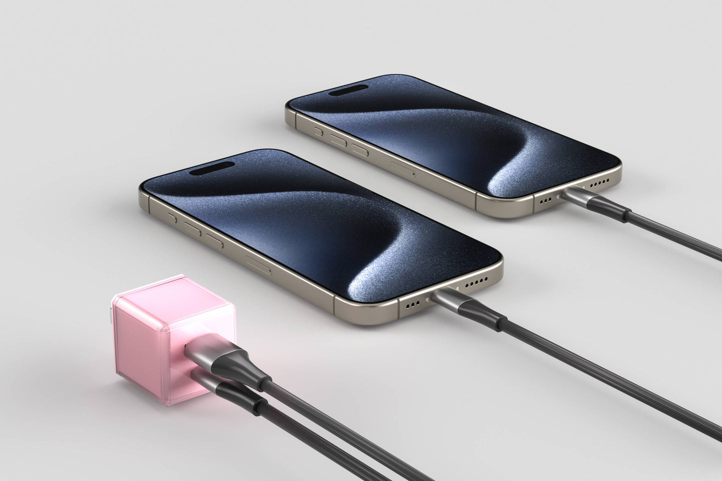 Rapid Wall Charger USB 20W Cubic Design - Retail Pack: Pink & Green