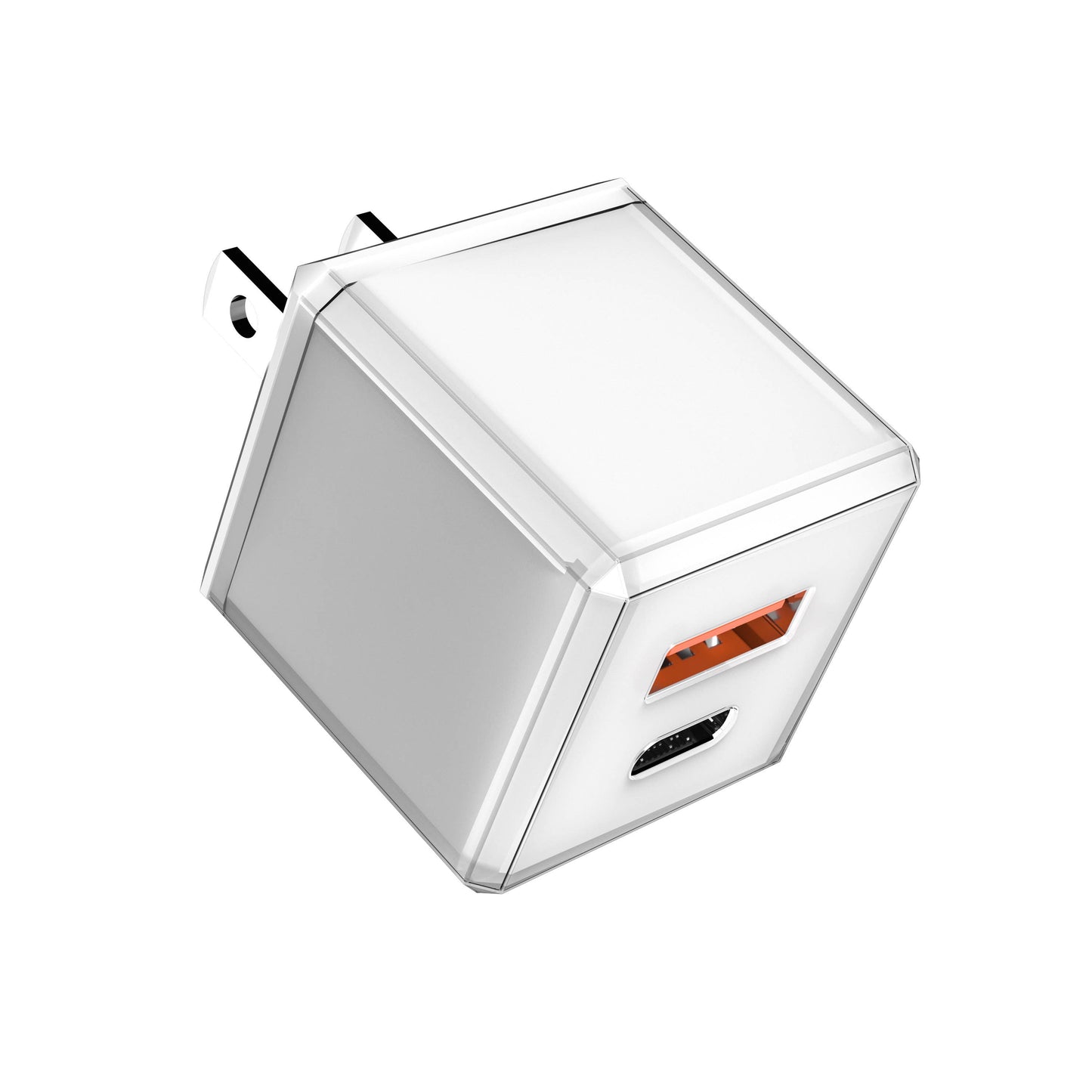 Rapid Wall Charger USB 20W Cubic Design - Retail Pack: Pink & Green