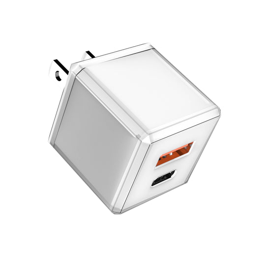 Rapid Wall Charger USB 20W Cubic Design - Retail Pack: White