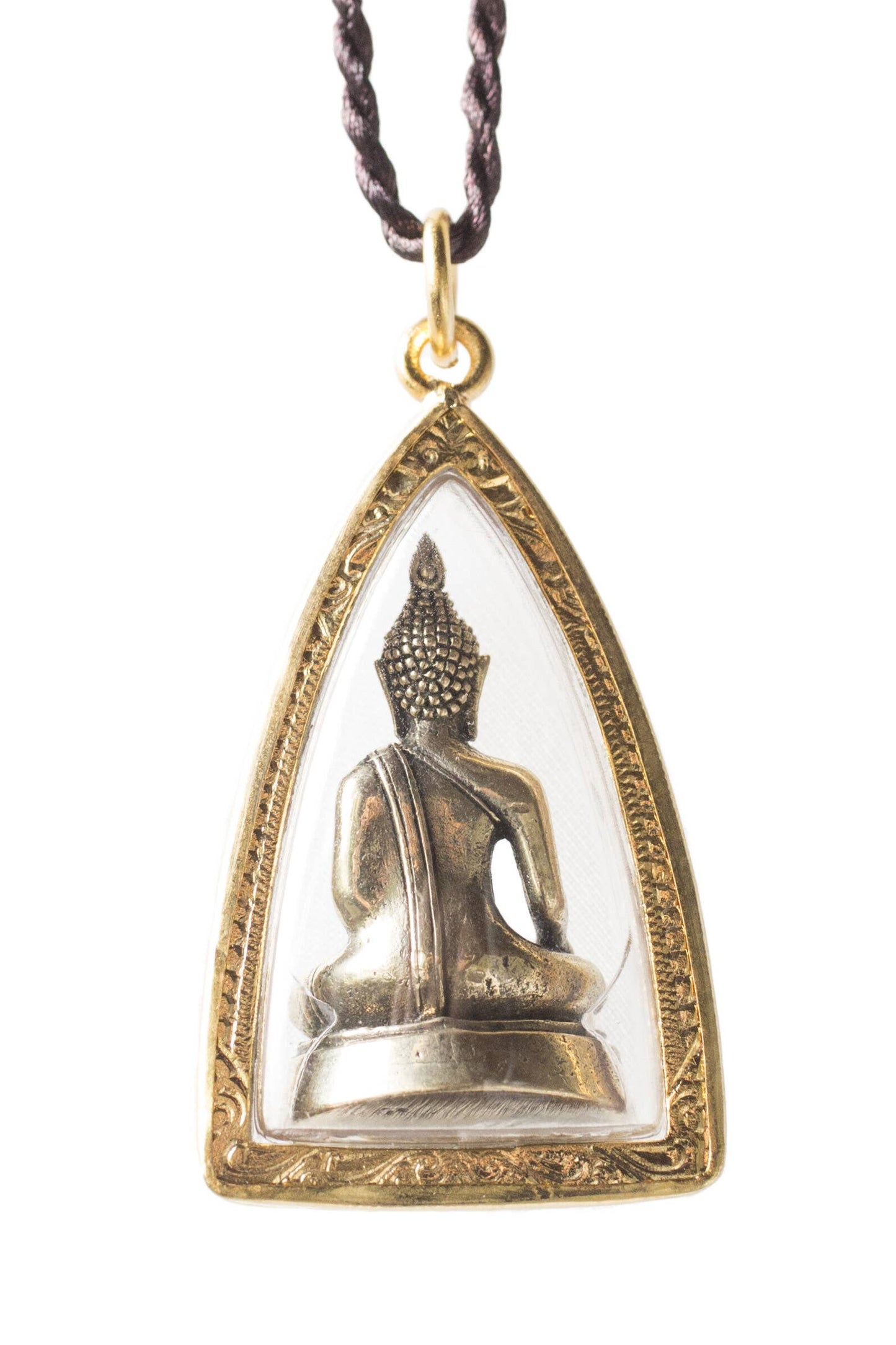 Sukhothai Earth-Touching Buddha Amulet / Pendant w Necklace