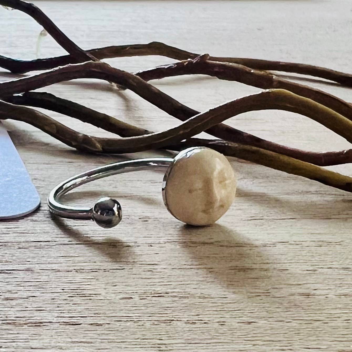 Eclipsed- boho carved moon ring: Yellow Gold or Silver