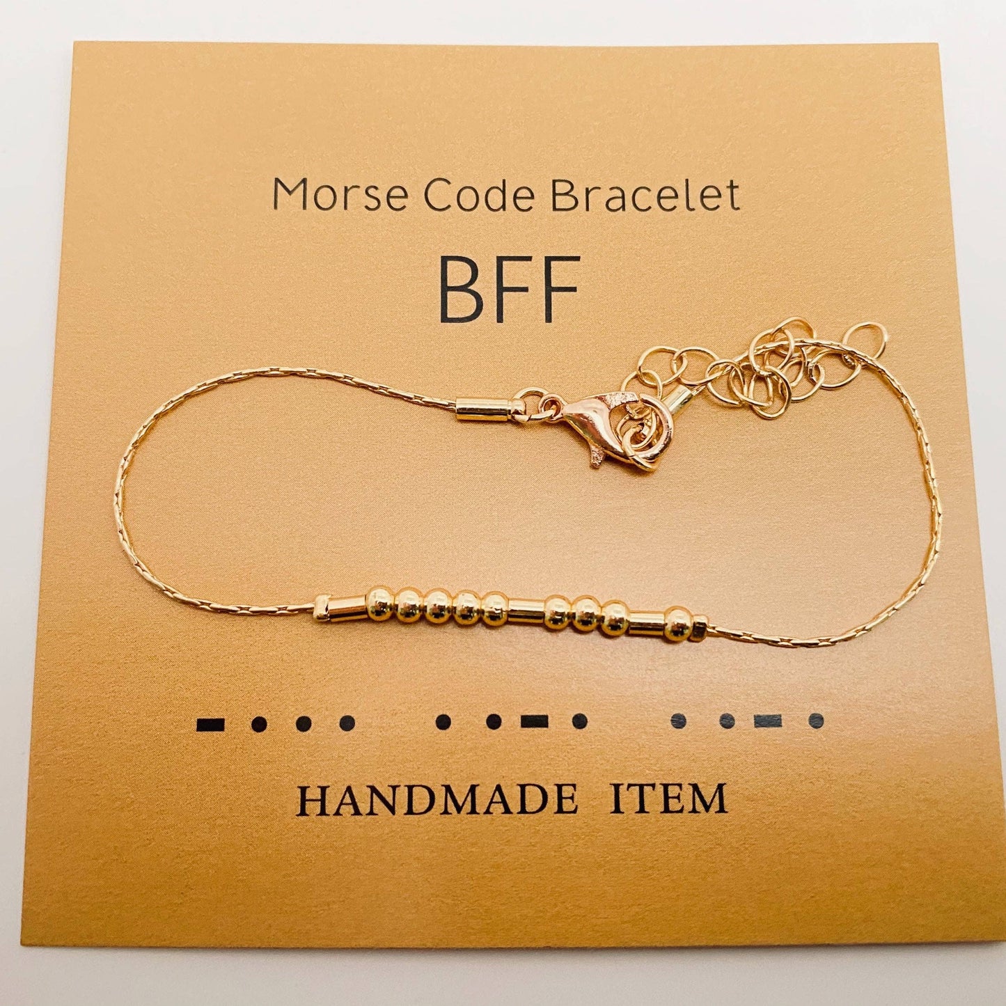 Handmade Golden Morse Code Bracelet: Never give up