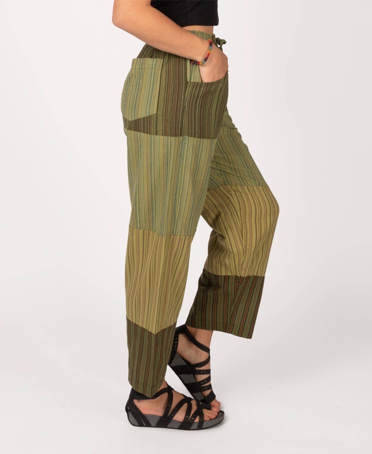 Patchwork Pants - Green: XL