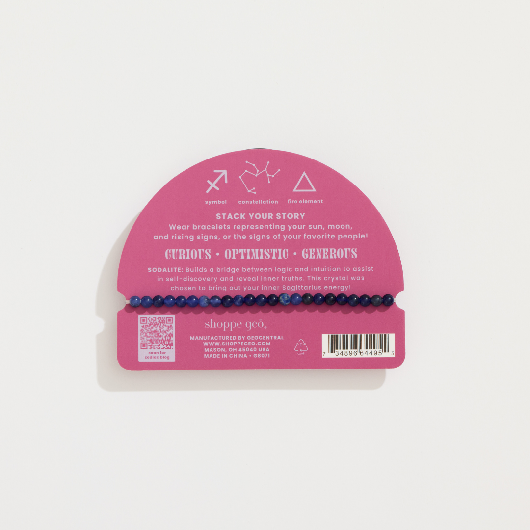 Sagittarius Mini Zodiac Bracelet – 4mm Crystal Beads