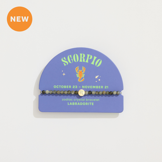 Scorpio Mini Zodiac Bracelet – 4mm Crystal Beads