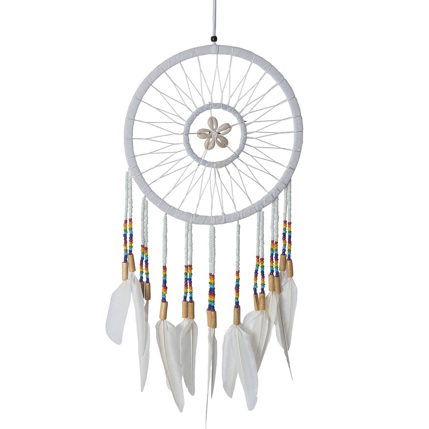 Shaman White Dream Catcher With Cowrie Shells