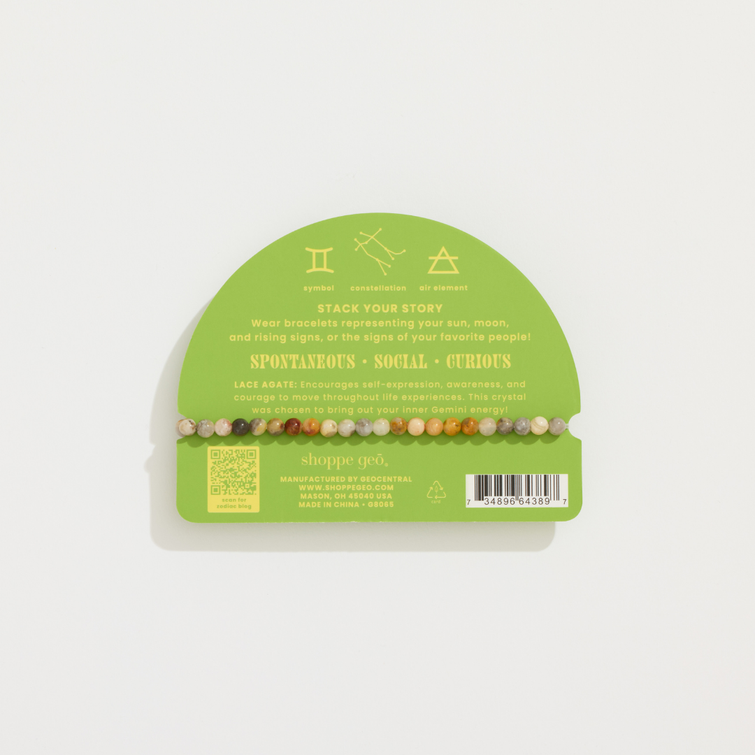 Gemini Mini Zodiac Bracelet – 4mm Crystal Beads