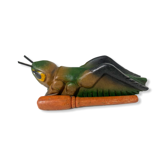 Painted Wooden Musical Cricket Percussion Instrument 6"