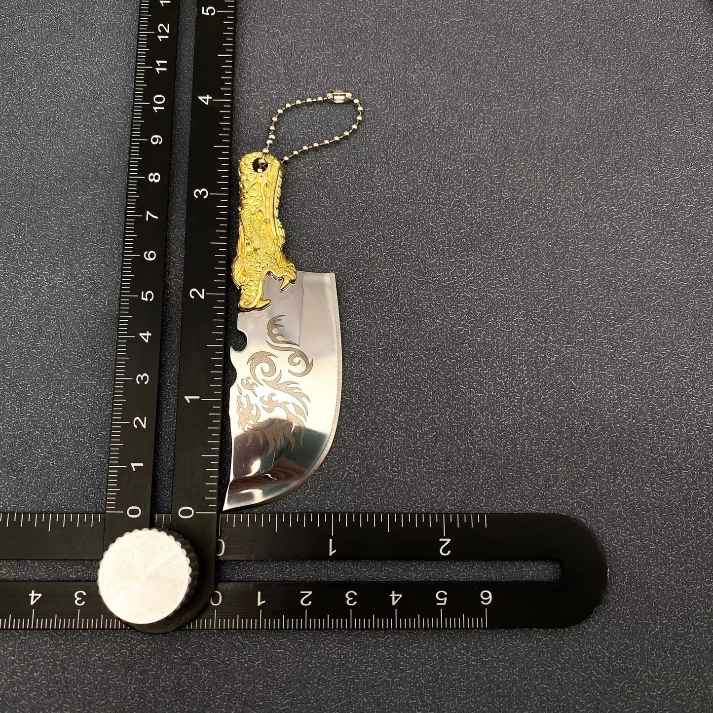 Dragon Head Handle Mini S.Steel Knife with Protective Sleeve