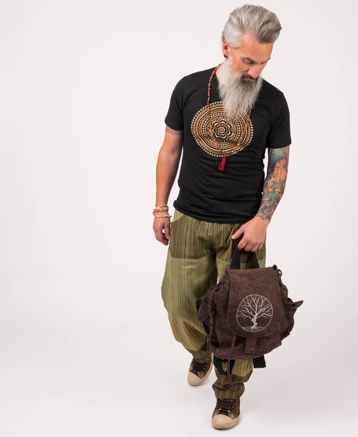 Patchwork Pants - Green: LG