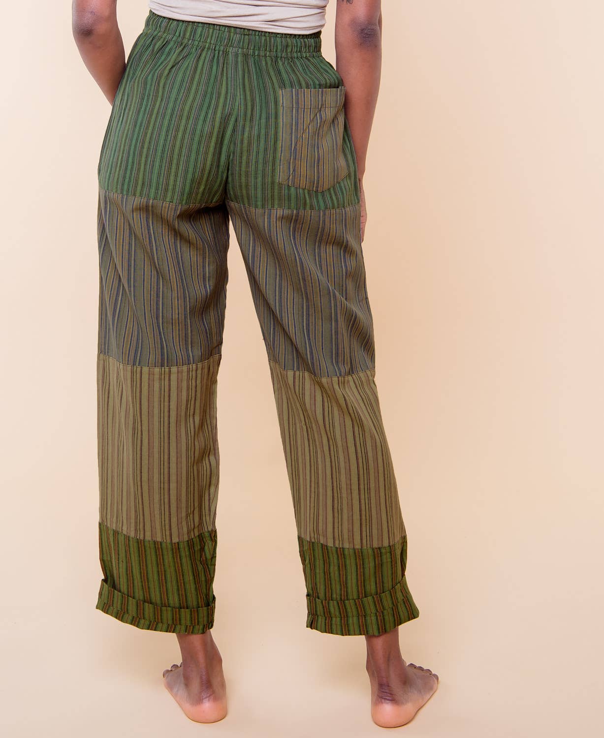 Patchwork Pants - Green: LG