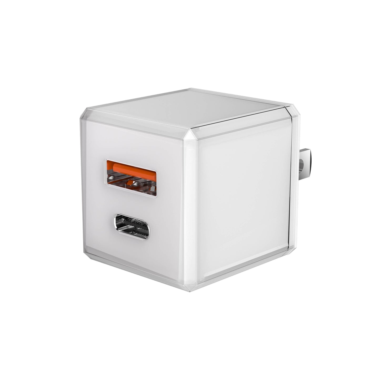 Rapid Wall Charger USB 20W Cubic Design - Retail Pack: Pink & Green
