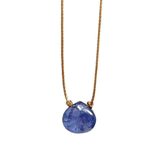 Tanzanite Gemstone Smooth Teardrop Necklace: 16, 18 or 20"