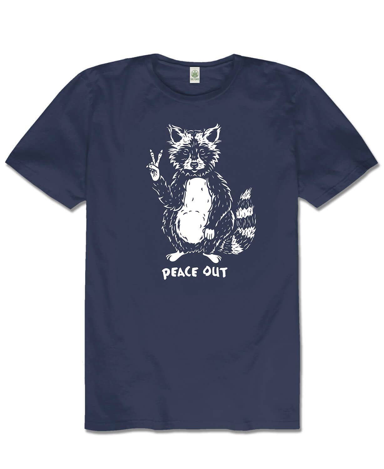 Peace Out Raccoon Organic T-Shirt - Unisex: SM