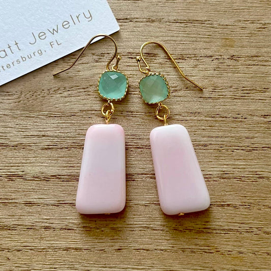 Ballyhoo 
gemstone dangle statement earrings