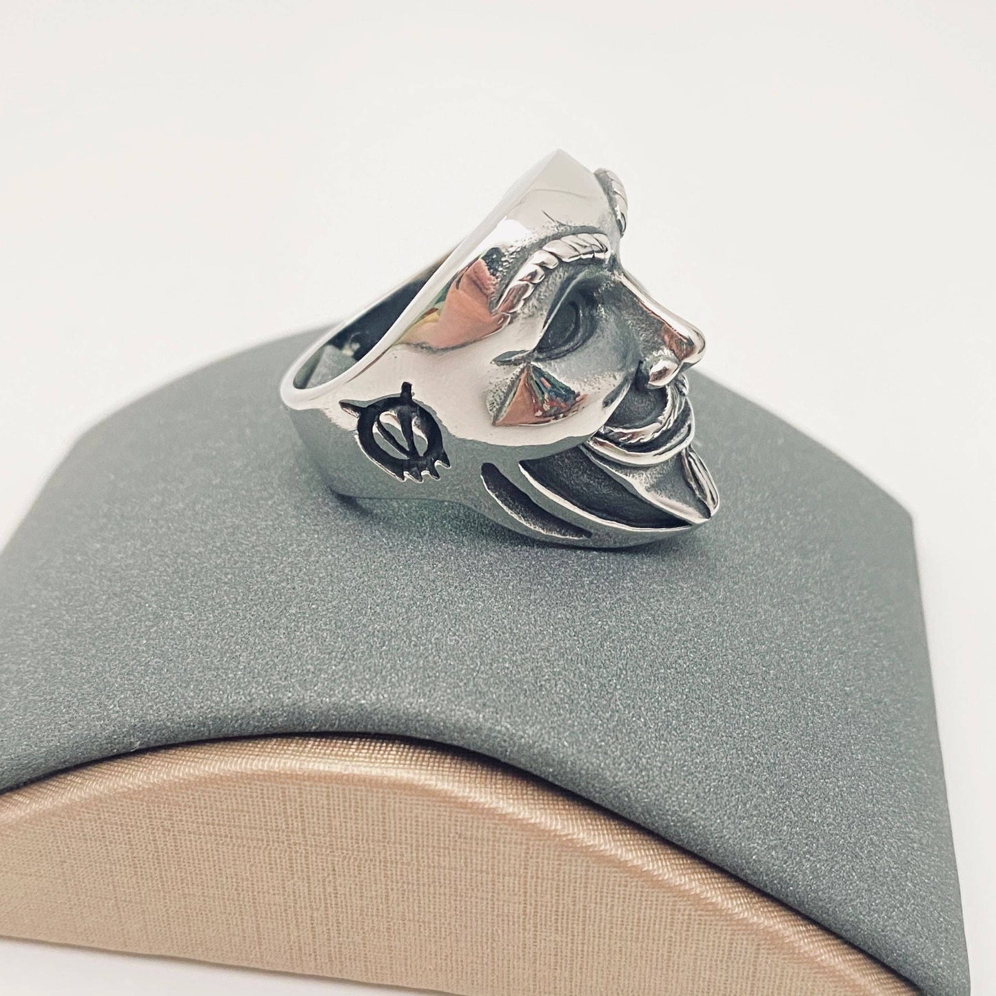Clown Mask Stainless Steel Men's Ring