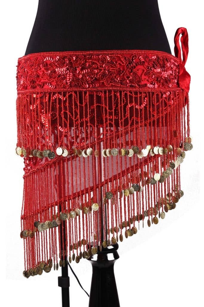 Belly Dancer Belt - Short: Fuschia/Silver, Fuschia/Gold, or Red/Gold