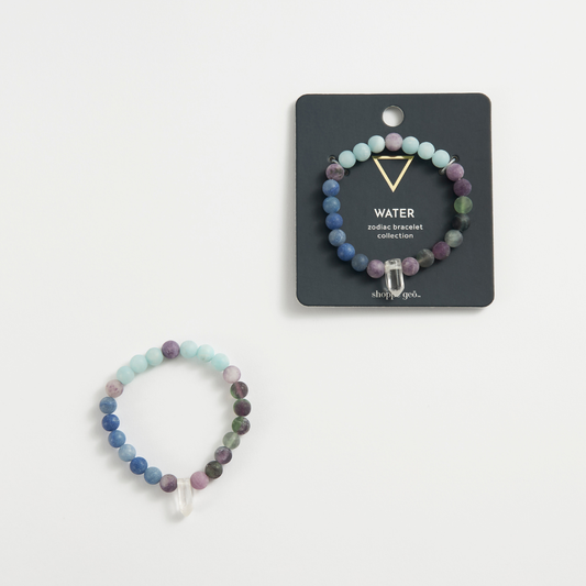 Zodiac Crystal Bead Bracelet Collection: Water 8mm