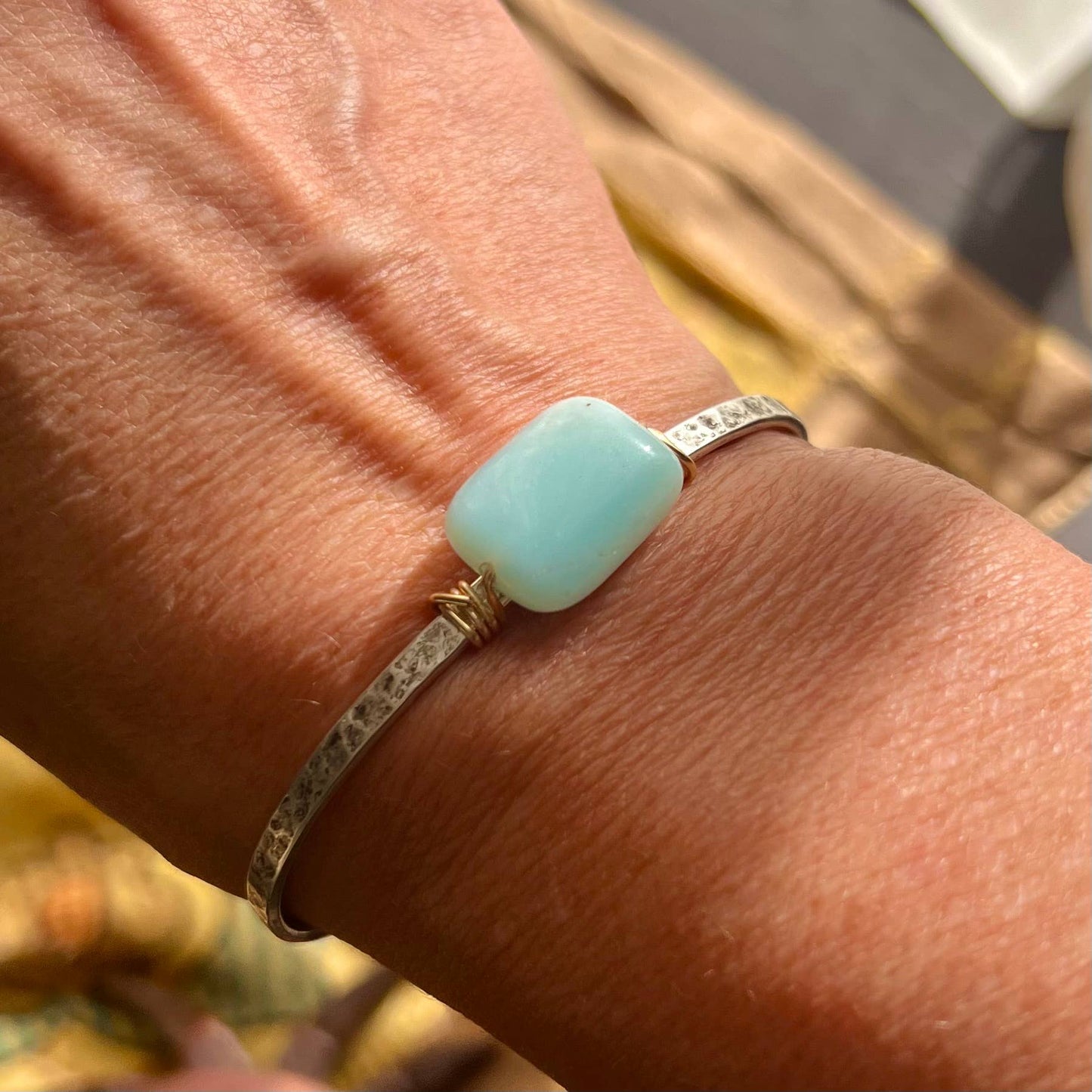 BFF amazonite cuff bracelet