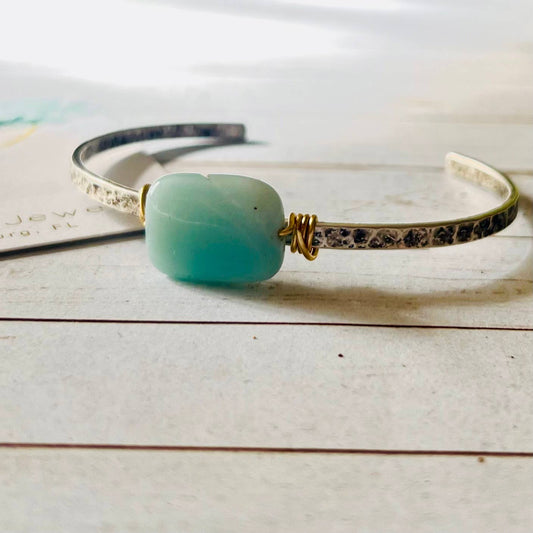 BFF amazonite cuff bracelet