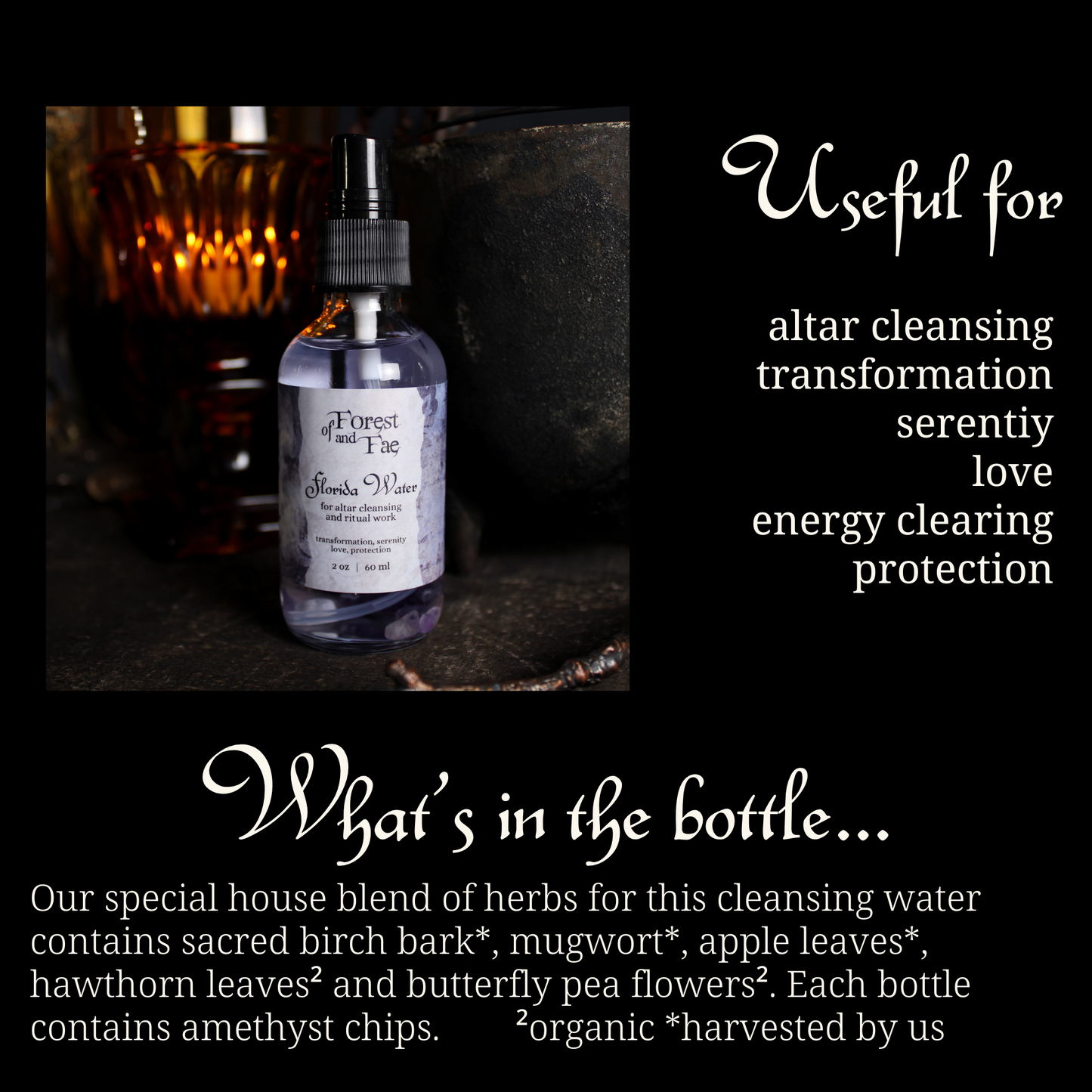 Botanical Florida Water • Crystal Infused • Witchcraft