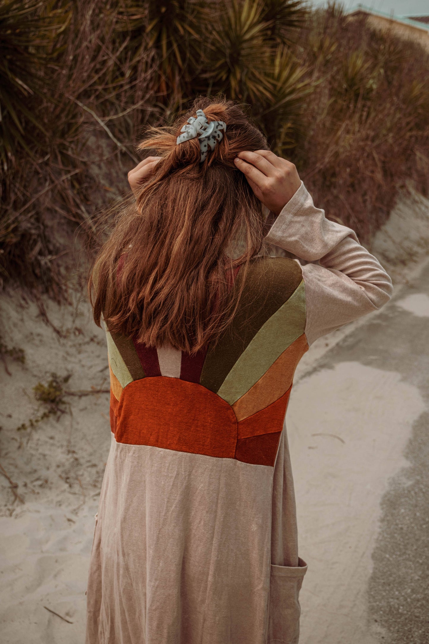 Sun Ray Cardigan, Cotton Earthy Hippie Boho Style Duster: Earthy / Large