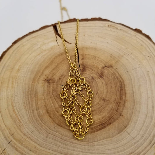 Interchangeable Macramé Cage Necklaces Gold