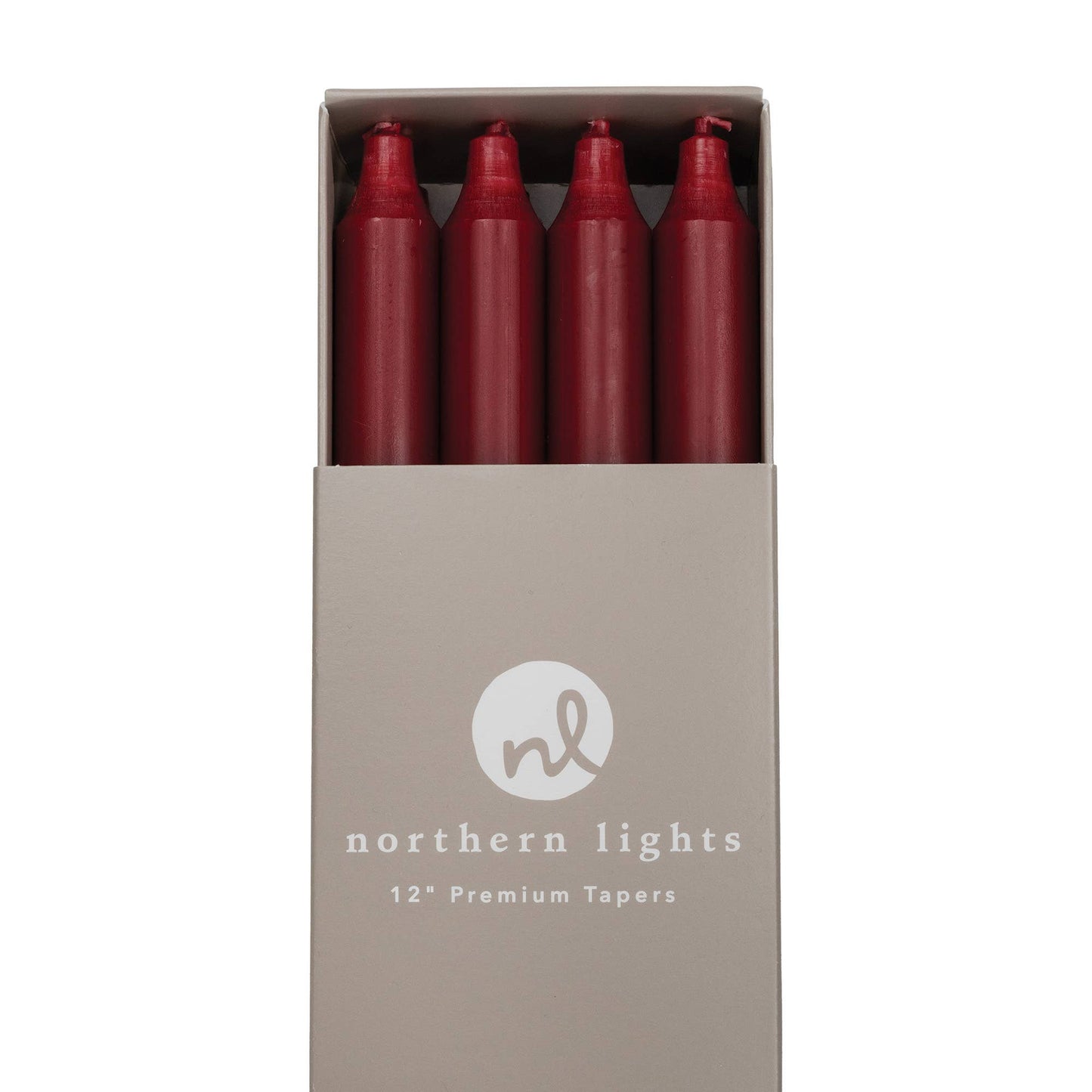 12" Taper Candles - 12pc Box: Pure White