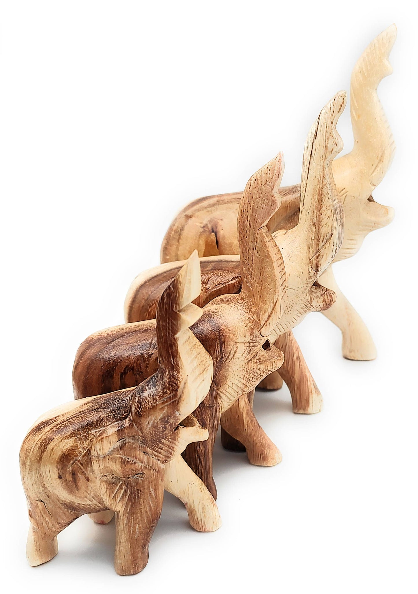 Wooden Trumpeting Elephant 5 inch