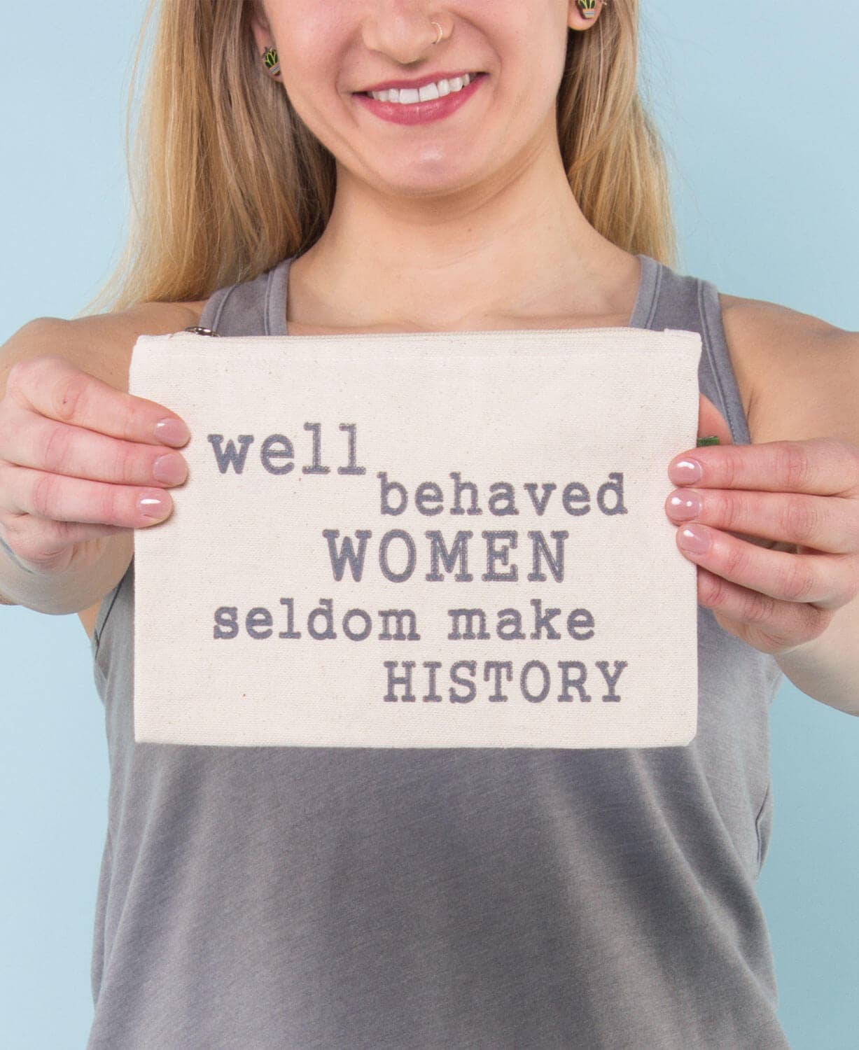Well Behaved Mantra Large Zipper Pouch